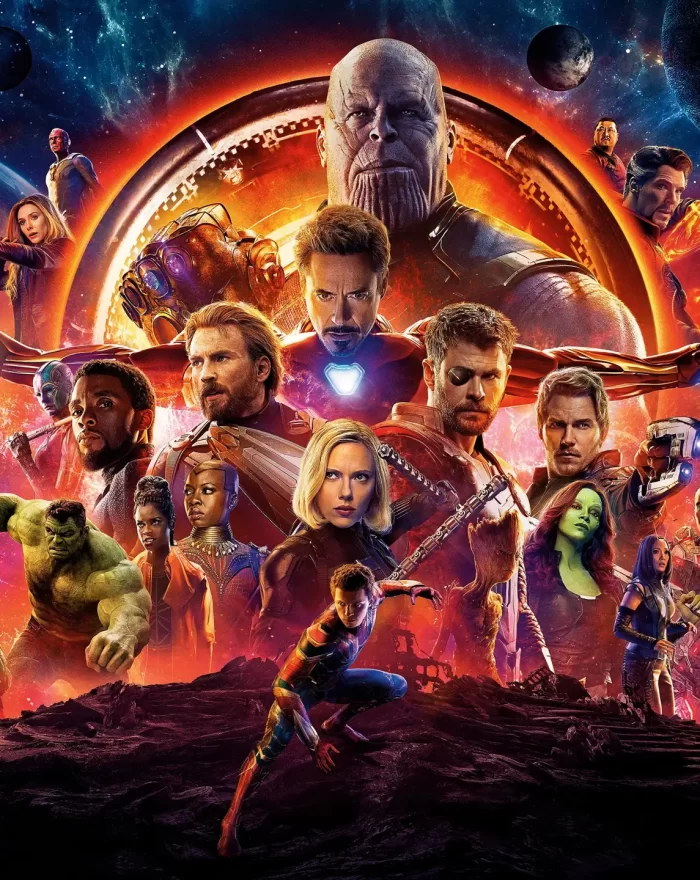 Em "Vingadores: Guerra Infinita", Homem de Ferro, Thor, Hulk e os Vingadores se unem para combater seu inimigo mais poderoso, o maligno Thanos. Em uma missão para coletar todas as seis pedras infinitas, Thanos planeja usá-las para infligir sua vontade maléfica sobre a realidade.