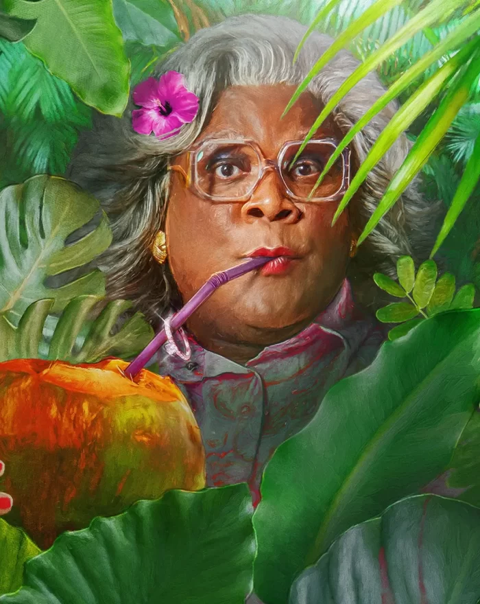 Em "Madea e o Casamento nas Bahamas", com seus vestidos floridos e sempre causando, Madea acompanha a família Simmons em uma viagem às Bahamas para o casamento de sua sobrinha-neta.
